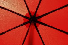 塑像上的小红伞